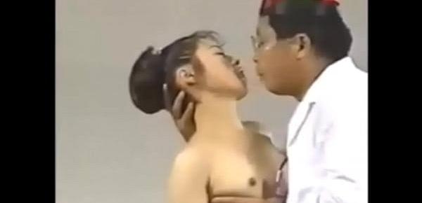 Young girl swallowing spit of an ugly old man 9